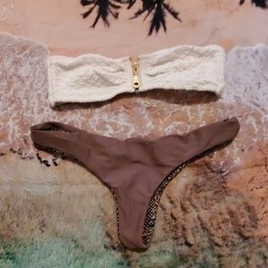 h&m▪︎white bandeau bikini top